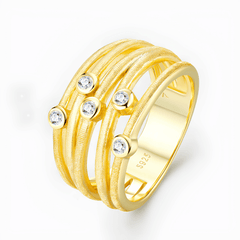 0.15ct Moissanite Ring – 18K Gold Plated 925 Sterling Silver