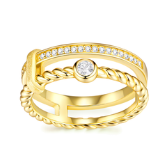 2.21ct Moissanite Ring in 925 Sterling Silver – Double Band Design