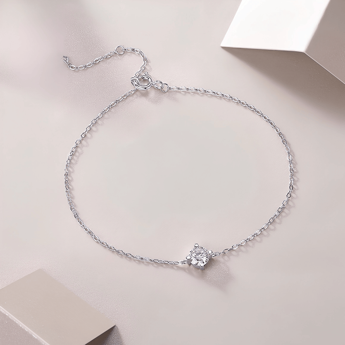 Moissanite Solitaire Bracelet – S925 Sterling Silver