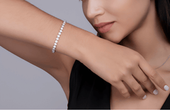 Moissanite Cluster Bracelet – S925 Sterling Silver