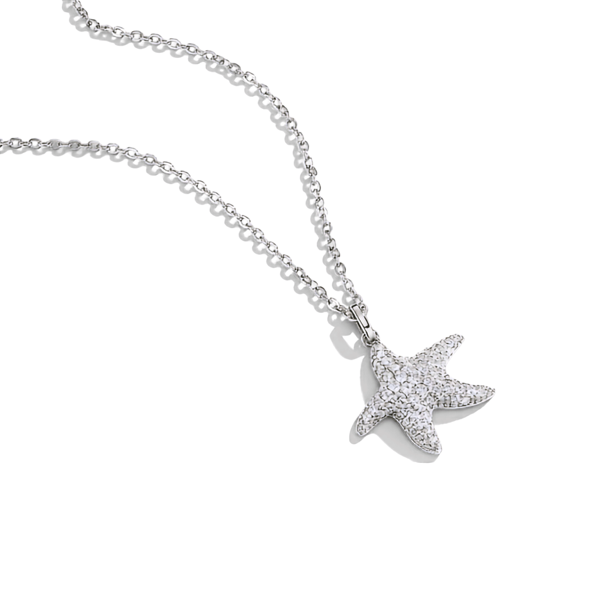 Sterling Silver Open Heart Moissanite Pendant Necklace