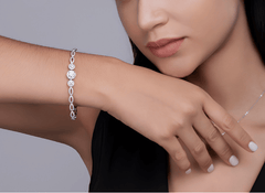 Moissanite Halo Link Bracelet – S925 Sterling Silver
