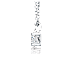 Sterling Silver Floating Heart Moissanite Pendant Necklace