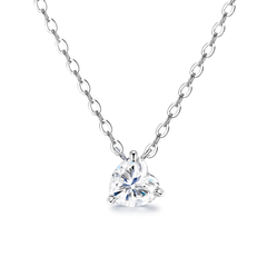 1ct Heart-Shaped Moissanite Solitaire Necklace in S925 Sterling Silver