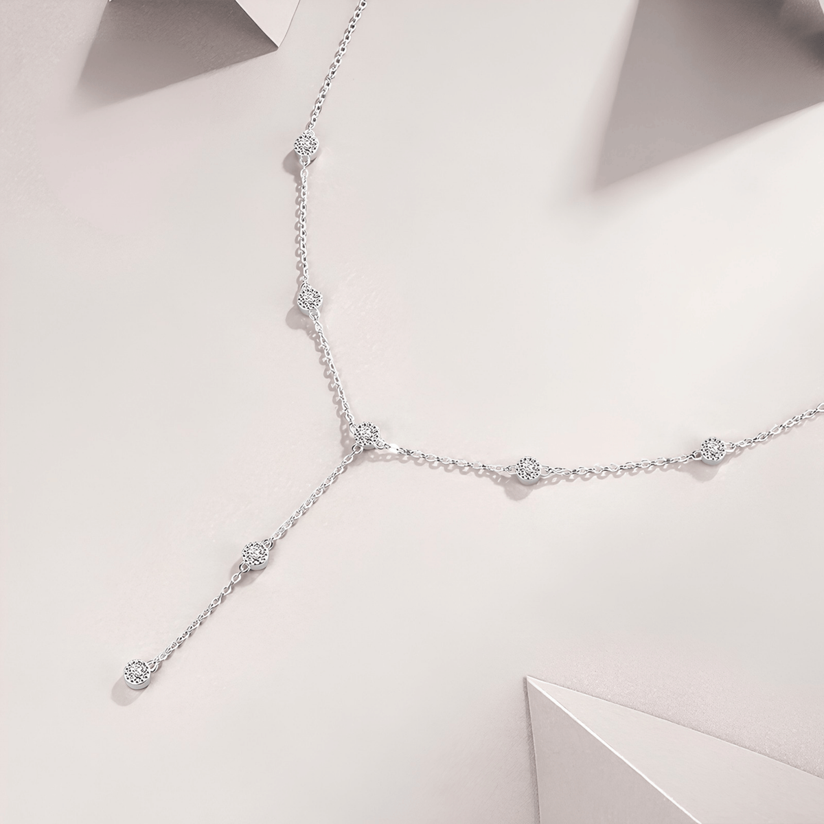 Authentic Moissanite Lariat Y-Necklace in 925 Sterling Silver