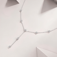 Authentic Moissanite Lariat Y-Necklace in 925 Sterling Silver