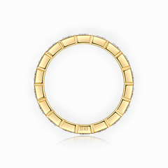 18K Gold Plated Moissanite Eternity Band 925 Silver | Emerald Cut Full Eternity Ring | 5.4ct