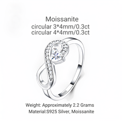 0.6ct Moissanite Ring in 925 Sterling Silver with Certificate