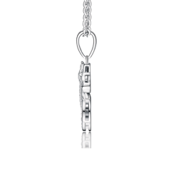 Sterling Silver Pavé Moissanite Horse Pendant Necklace