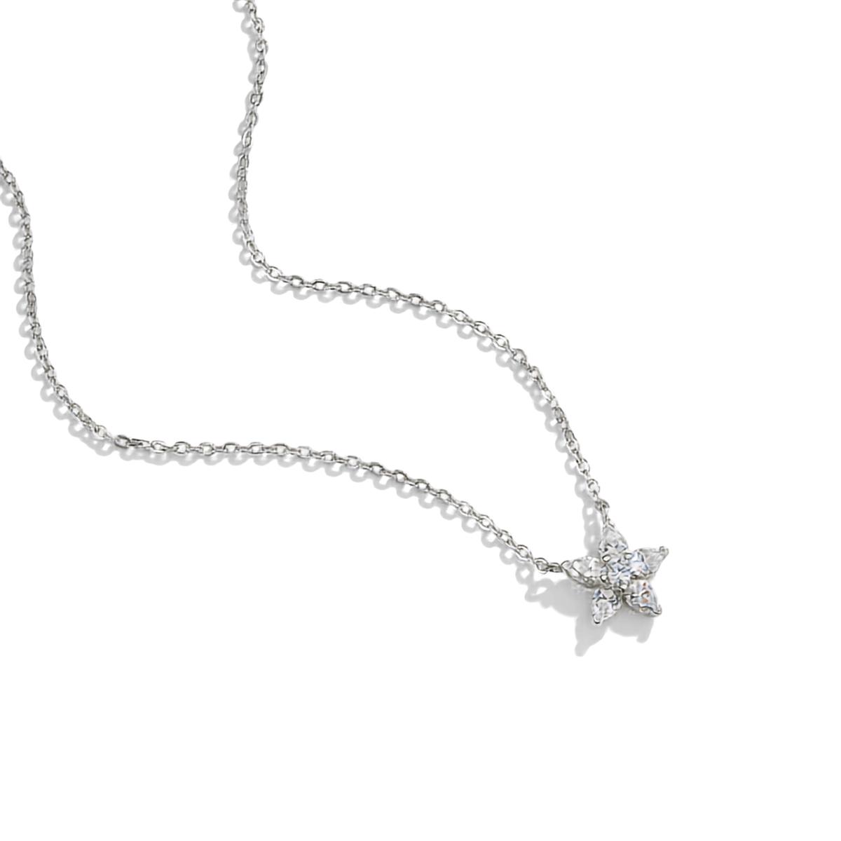 Moissanite Flower Necklace – S925 Sterling Silver