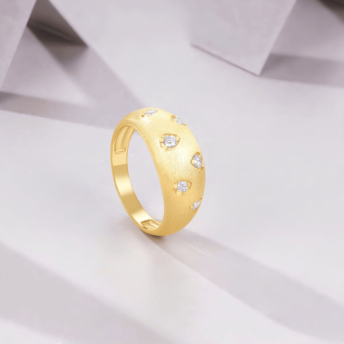 18K Gold Plated Moissanite Ring – 925 Sterling Silver