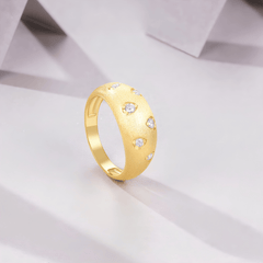 18K Gold Plated Moissanite Ring – 925 Sterling Silver