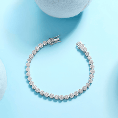 Moissanite Cluster Bracelet – S925 Sterling Silver