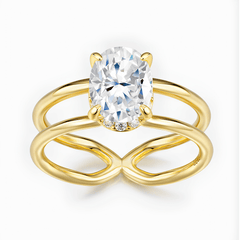 2.12ct Moissanite Ring – 18K Gold Plated 925 Sterling Silver