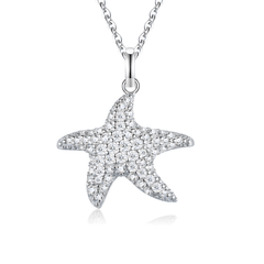 Sterling Silver Open Heart Moissanite Pendant Necklace