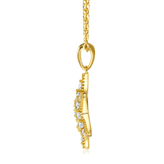 14K Gold Plated Sterling Silver Moissanite Starfish Pendant Necklace