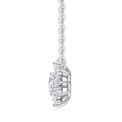Authentic All-Moissanite Sunburst Floral Cluster Necklace in S925 Sterling Silver