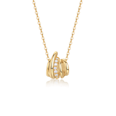 14K Gold Plated 925 Sterling Silver Moissanite Knot Pendant Necklace