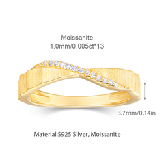 0.065ct Moissanite Band Ring – 925 Sterling Silver