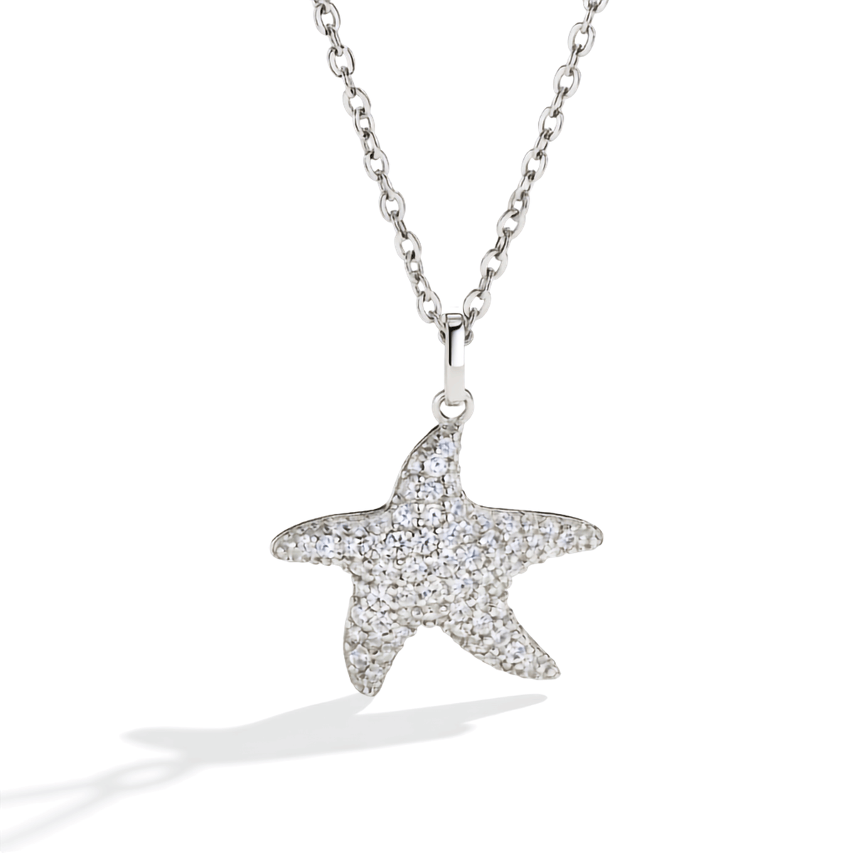 Sterling Silver Open Heart Moissanite Pendant Necklace