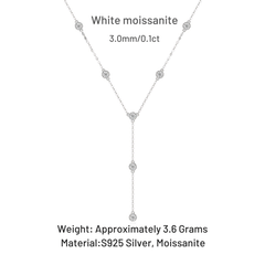 Authentic Moissanite Lariat Y-Necklace in 925 Sterling Silver