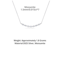 Moissanite Beaded Necklace 925 Sterling Silver – 7-Stone Station Design