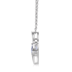 S925 Sterling Silver Open Heart 1ct Moissanite Necklace