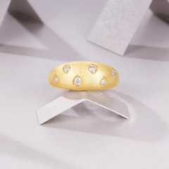 18K Gold Plated Moissanite Ring – 925 Sterling Silver
