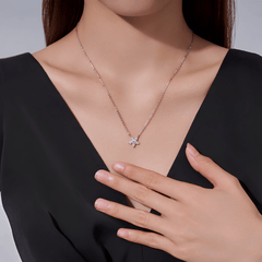 Moissanite Flower Necklace – S925 Sterling Silver