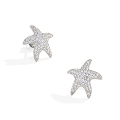 S925 Sterling Silver Pavé Moissanite Starfish Stud Earrings — Coastal Sparkle Studs