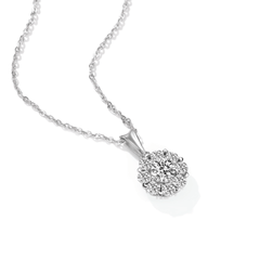 Sterling Silver Moissanite Cluster Pendant Necklace