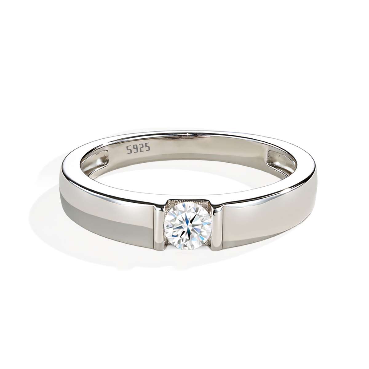 0.3ct Moissanite Band Ring in 925 Sterling Silver