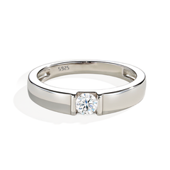 0.3ct Moissanite Band Ring in 925 Sterling Silver