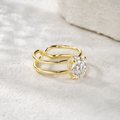 2.12ct Moissanite Ring – 18K Gold Plated 925 Sterling Silver