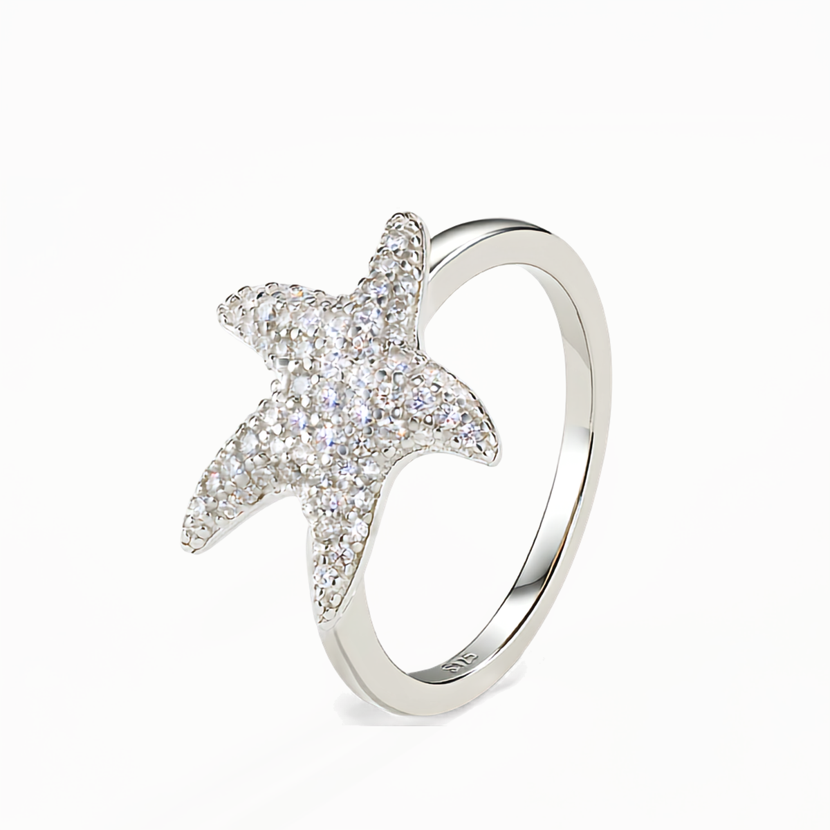Moissanite Star Ring in 925 Sterling Silver