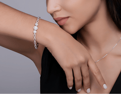 Moissanite Halo Link Bracelet – S925 Sterling Silver