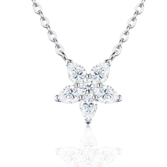 Moissanite Flower Necklace – S925 Sterling Silver