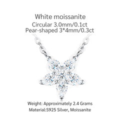 Moissanite Flower Necklace – S925 Sterling Silver