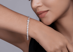 Moissanite Halo Cluster Bracelet – S925 Sterling Silver