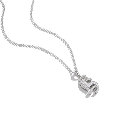 Sterling Silver Pavé Moissanite Horse Pendant Necklace