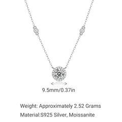Moissanite Pavé Circle Necklace – S925 Sterling Silver