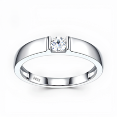 0.3ct Moissanite Band Ring in 925 Sterling Silver