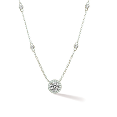 Moissanite Pavé Circle Necklace – S925 Sterling Silver