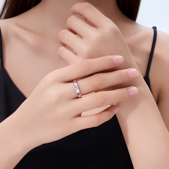 0.3ct Moissanite Band Ring in 925 Sterling Silver