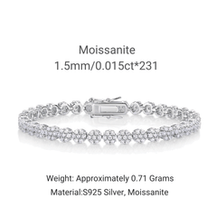 Moissanite Cluster Bracelet – S925 Sterling Silver