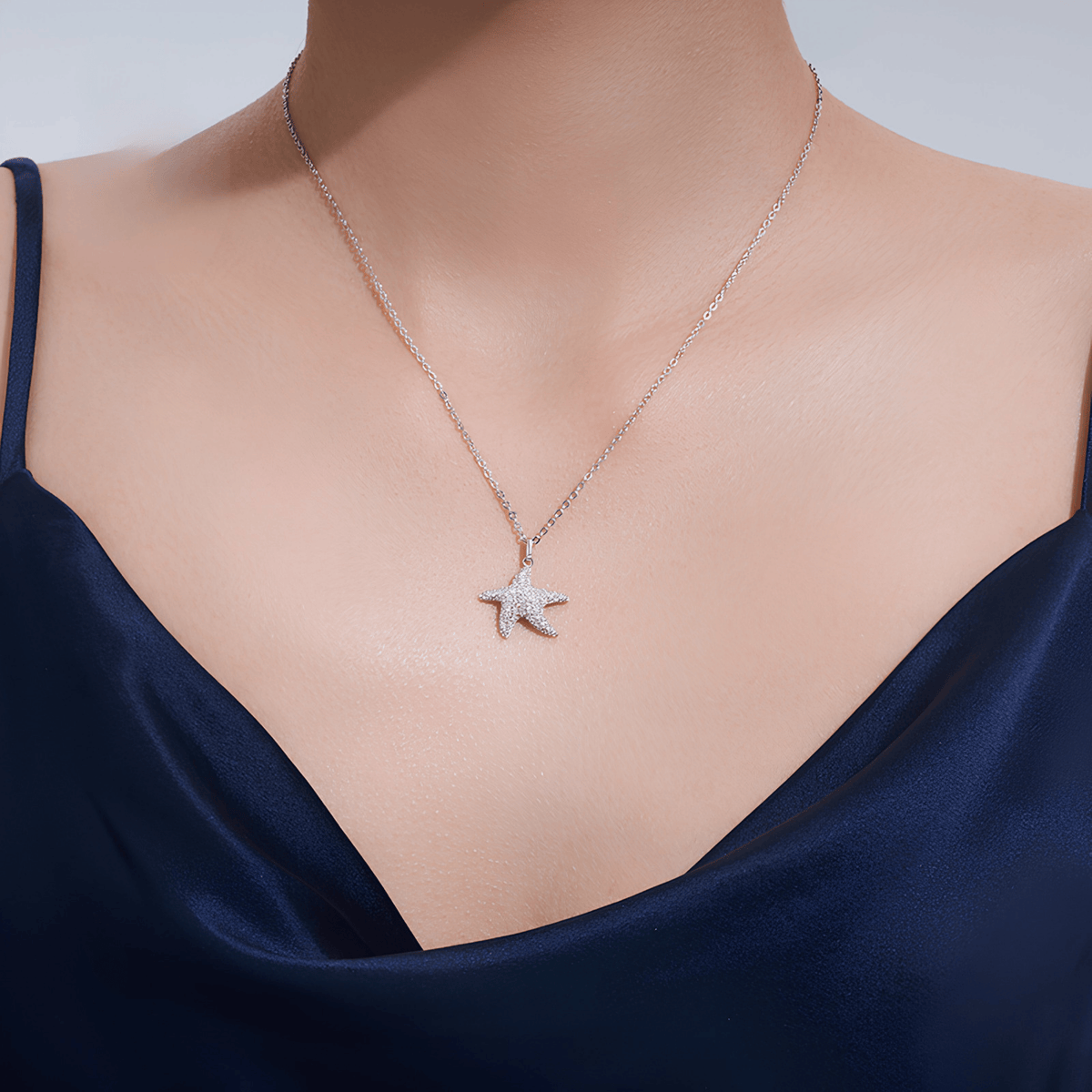 Sterling Silver Open Heart Moissanite Pendant Necklace