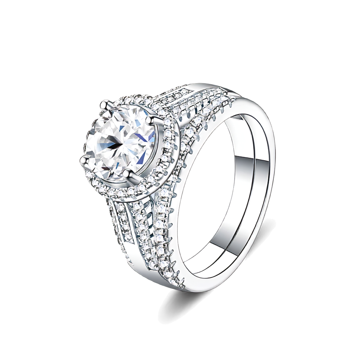 2.03ct Moissanite Engagement Ring in 925 Sterling Silver