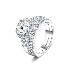 2.03ct Moissanite Engagement Ring in 925 Sterling Silver