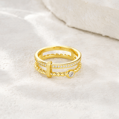 2.21ct Moissanite Ring in 925 Sterling Silver – Double Band Design