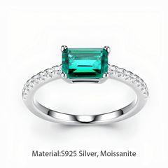 Green Moissanite Engagement Ring